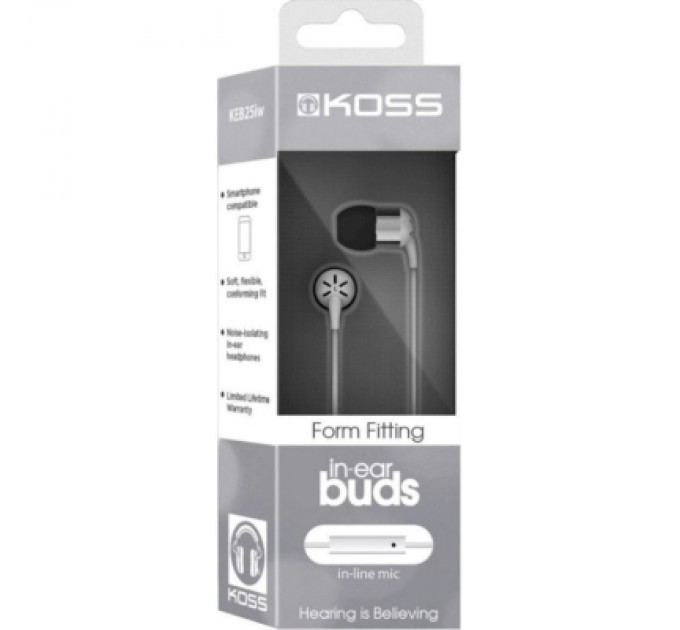Koss Навушники Koss KEB25iW In-Ear Mic White (189650.101)