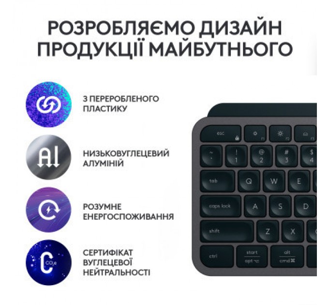 Logitech Клавіатура Logitech MX Keys S Wireless UA Graphite (920-011593)