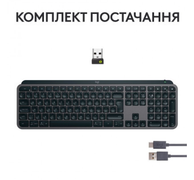 Logitech Клавіатура Logitech MX Keys S Wireless UA Graphite (920-011593)
