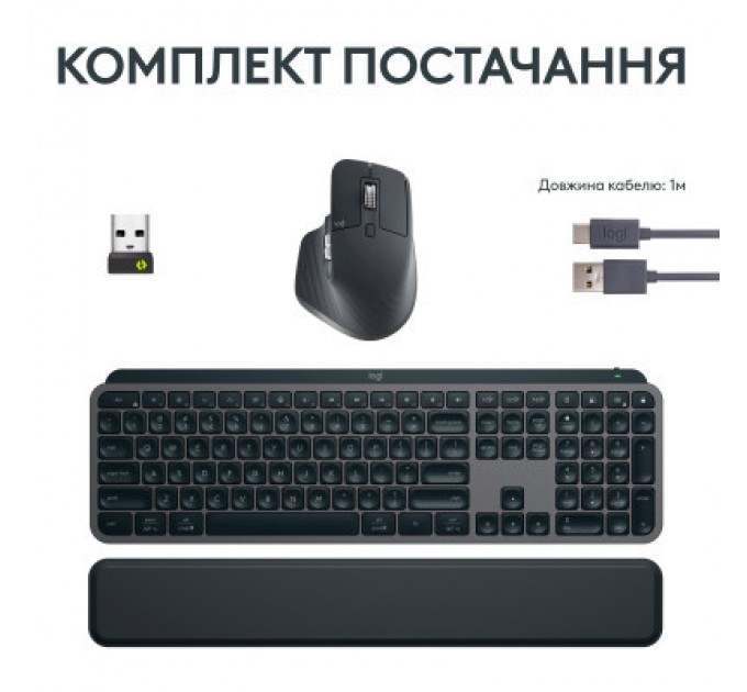 Logitech Комплект Logitech MX Keys S Plus Palmrest Wireless UA Graphite (920-011614)