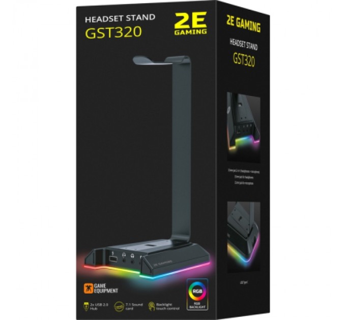2E Підставка для гарнітури 2E Gaming GST320 RGB 7.1 USB Black (2E-GST320UB)