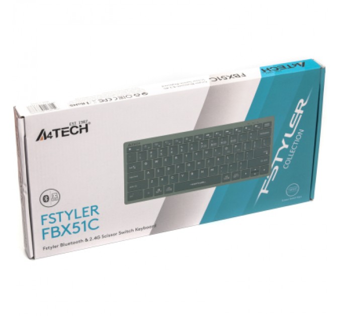 A4Tech Клавіатура A4Tech FBX51C Wireless/Bluetooth Matcha Green (FBX51C Matcha Green)