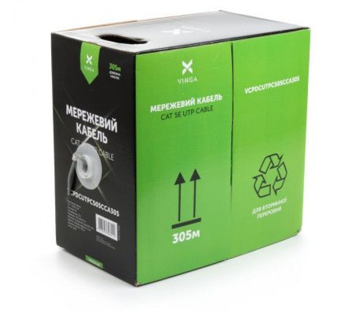 Vinga Кабель мережевий Vinga UTP Cat5e CCA 4 pairs 305 m (VCPDCUTPC505CCA305)