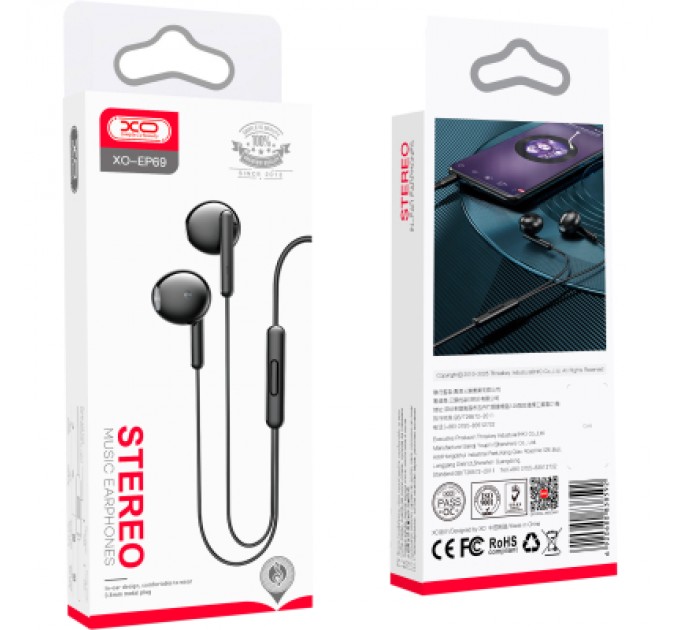 XO Навушники XO EP69 Black (XO-EP69-BK)