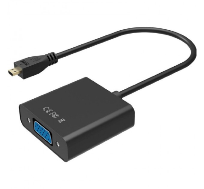 Voltronic Перехідник micro HDMI M to VGA F 0.3m 4K/2K Black Voltronic (YT-C-mcHDMI(M)/VGA(F)-B)