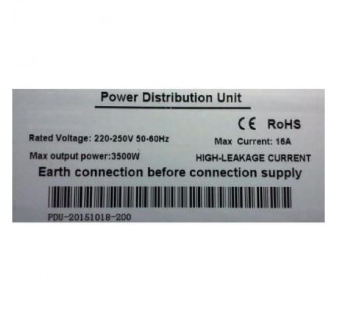 Hypernet Силовий блок Hypernet 19" 9 розеток, без выкл., 220В, 16А (SPP9-E)