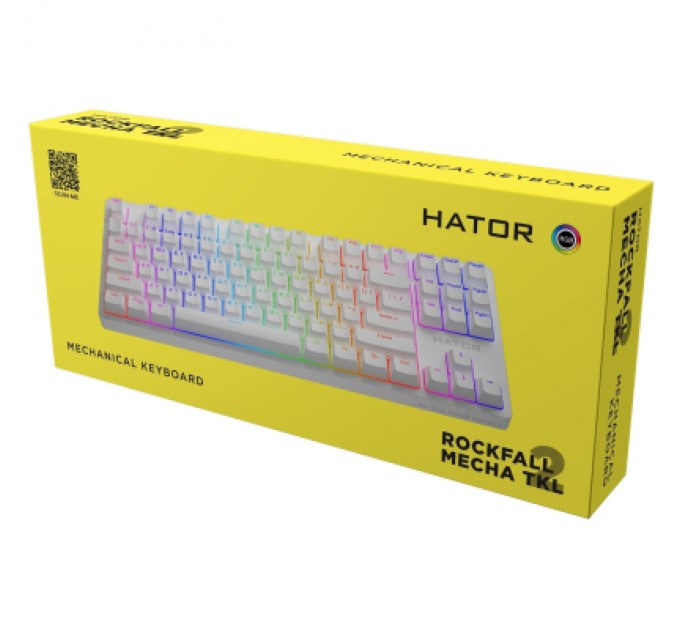Hator Клавіатура Hator Rockfall 2 Mecha TKL Orange USB White (HTK-521)