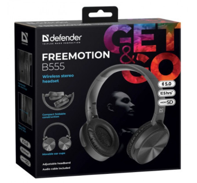 Defender Навушники Defender FreeMotion B555 Bluetooth Black (63555)