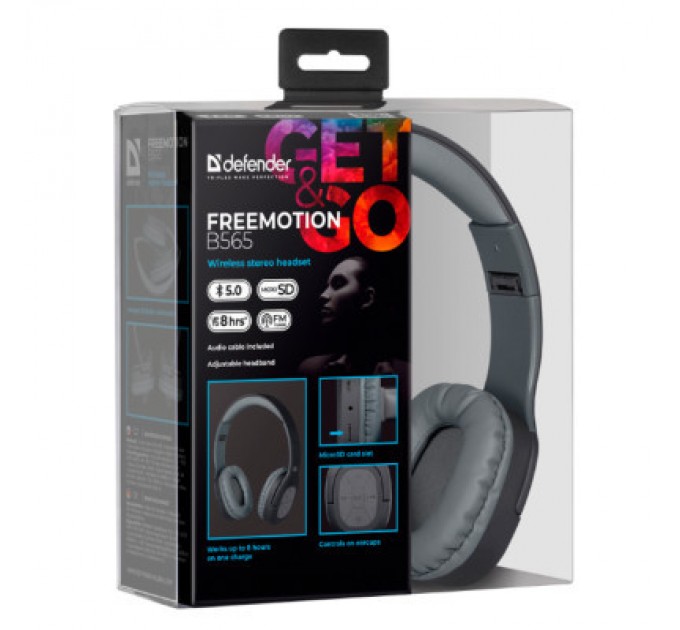 Defender Навушники Defender FreeMotion B565 Bluetooth Gray (63565)