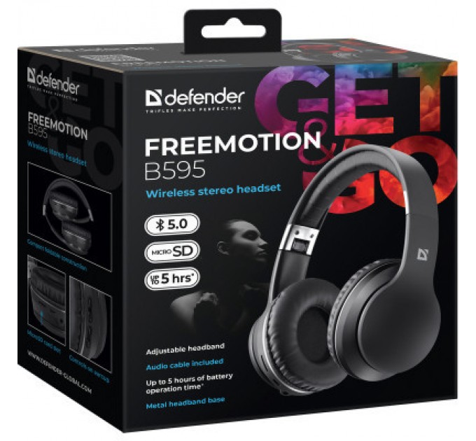 Defender Навушники Defender FreeMotion B595 Bluetooth Black (63595)