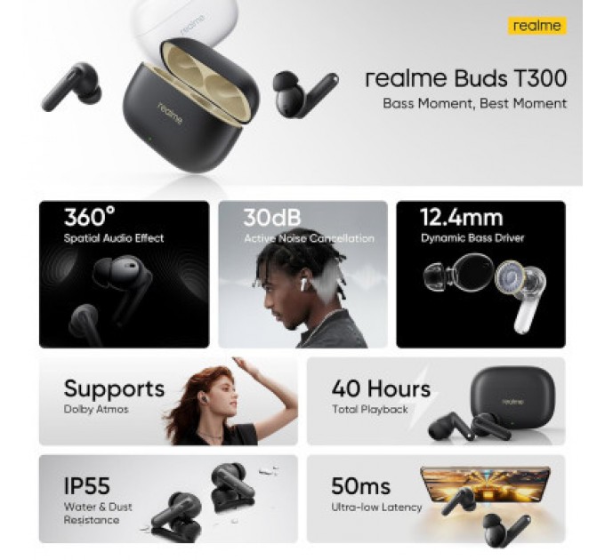 realme Навушники realme Buds T300 Youth White (631209000026)