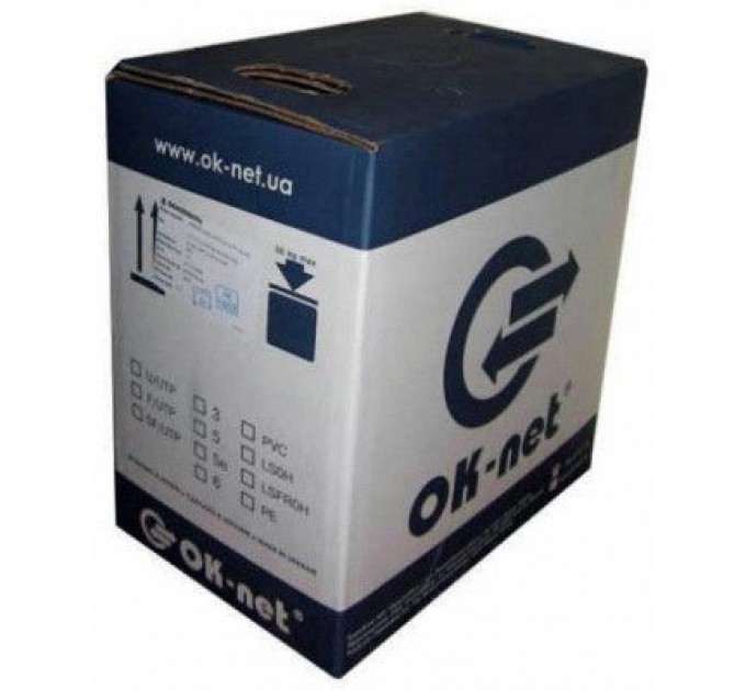OK-Net Кабель мережевий OK-Net UTP cat.5E 305m негорючий (U/UTP-cat.5E LSFROH) (КПВнг-HF-ВП(350) 4*2*0,51)