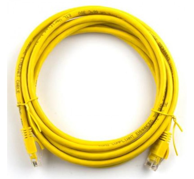 Ritar Патч-корд Ritar 0.5м, RJ-45, Cat.5e, CU, медь, желтый (03238)