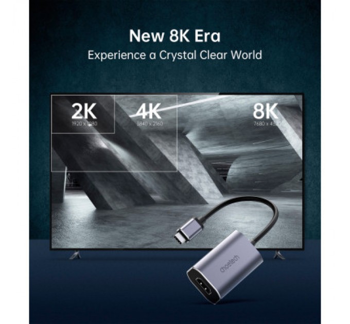 Choetech Перехідник USB-C to HDMI 8K 60 Hz Choetech (HUB-H16-GY)