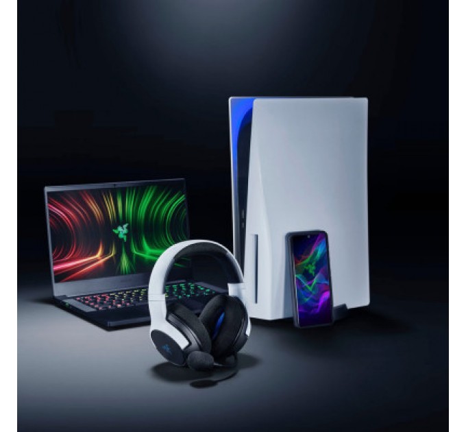 Razer Навушники Razer Kaira Hyperspeed for PS5 Bluetooth White/Black (RZ04-03980200-R3G1)