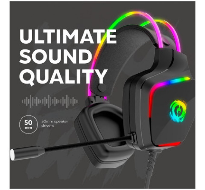 Canyon Навушники Canyon GH-9A Darkless Gaming 3.5 мм RGB Black (CND-SGHS9A)