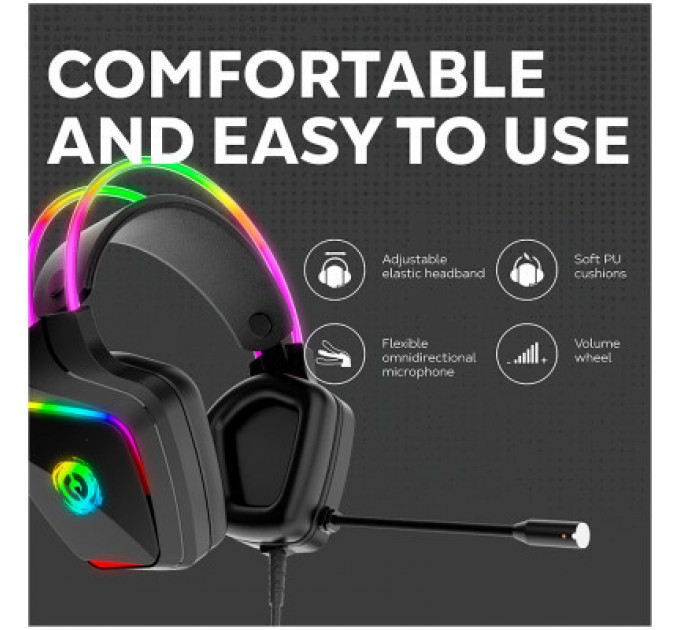 Canyon Навушники Canyon GH-9A Darkless Gaming 3.5 мм RGB Black (CND-SGHS9A)