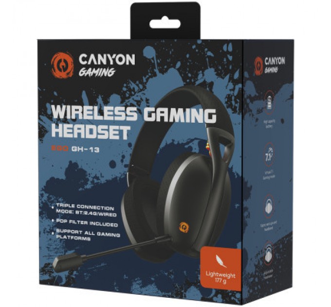 Canyon Навушники Canyon GH-13 Ego Wireless Gaming 7.1 Black (CND-SGHS13B)