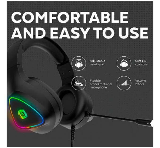 Canyon Навушники Canyon GH-6 Shadder Gaming 3.5 мм RGB Black (CND-SGHS6B)