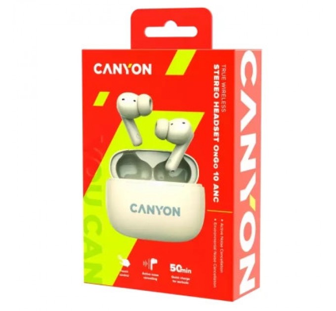 Canyon Навушники Canyon TWS-10 OnGo ANC ENC Beige (CNS-TWS10BG)