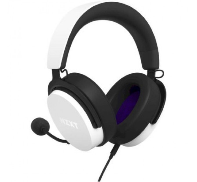 NZXT Навушники NZXT Wired Closed Back Headset 40mm White V2 (AP-WCB40-W2)