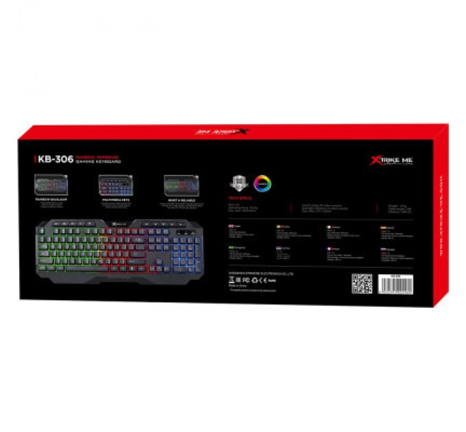 Xtrike ME Клавіатура Xtrike ME KB-306 LED USB UA Black (KB-306UA)