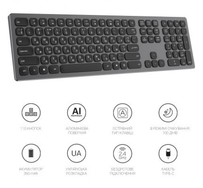 OfficePro Клавіатура OfficePro SK1550 Wireless Black (SK1550B)