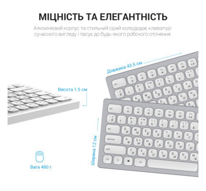 OfficePro Клавіатура OfficePro SK1550 Wireless White (SK1550W)