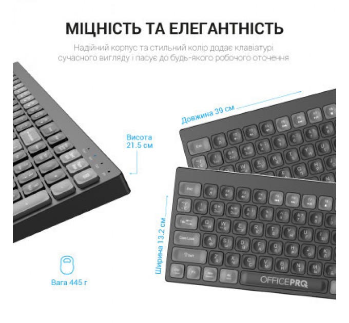OfficePro Клавіатура OfficePro SK985B Wireless/Bluetooth Black (SK985B)