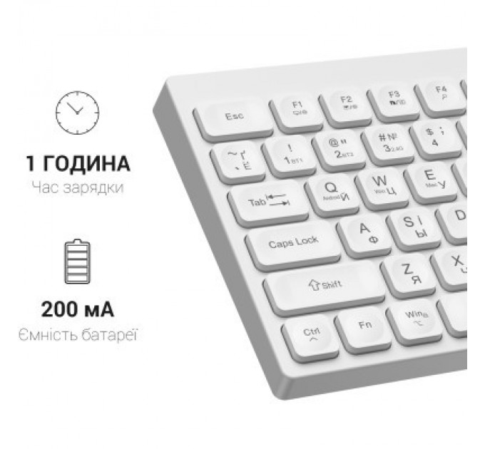 OfficePro Клавіатура OfficePro SK985W Wireless/Bluetooth White (SK985W)