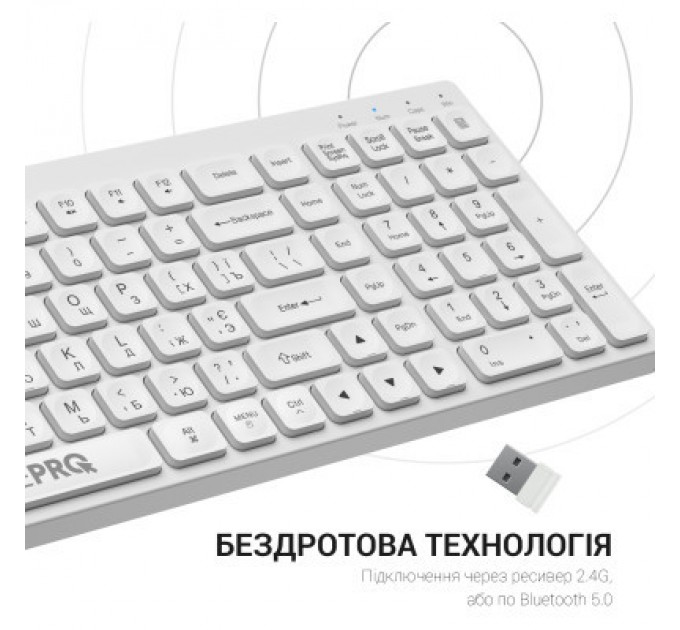 OfficePro Клавіатура OfficePro SK985W Wireless/Bluetooth White (SK985W)