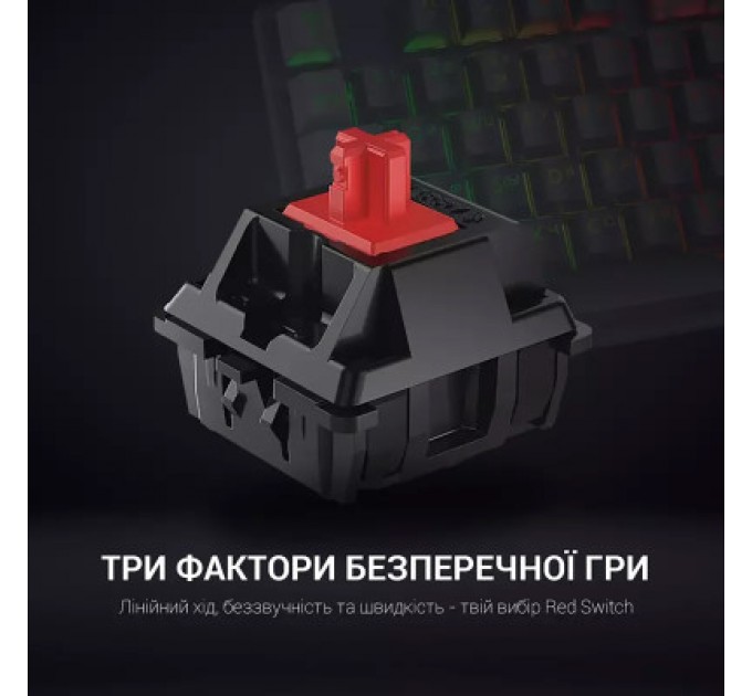 GamePro Клавіатура GamePro MK105B LED Red Switch USB Black (MK105R)