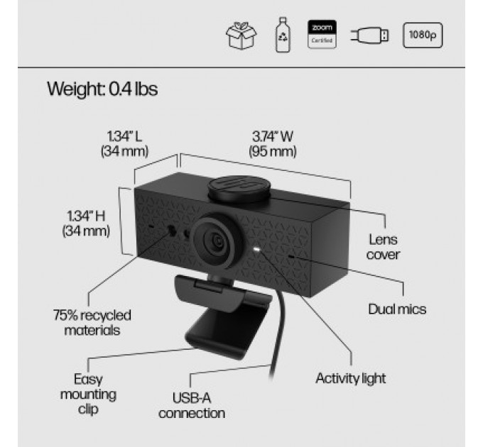 HP Веб-камера HP 620 FHD (6Y7L2AA)