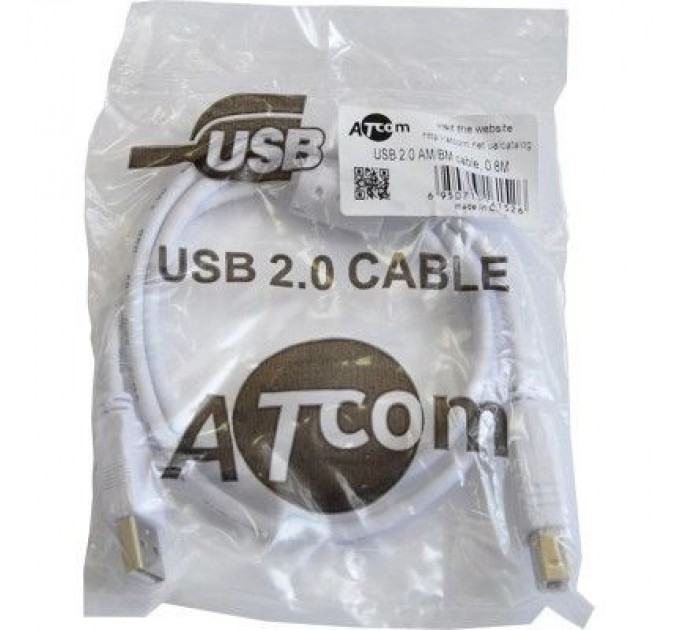Atcom Кабель для принтера USB 2.0 AM/BM 0.8m Atcom (6152)