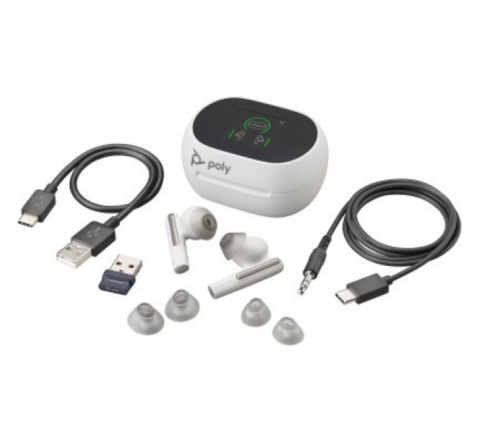Poly Навушники Poly Voyager Free 60+ Earbuds + BT700A + TSCHC White (7Y8G5AA)