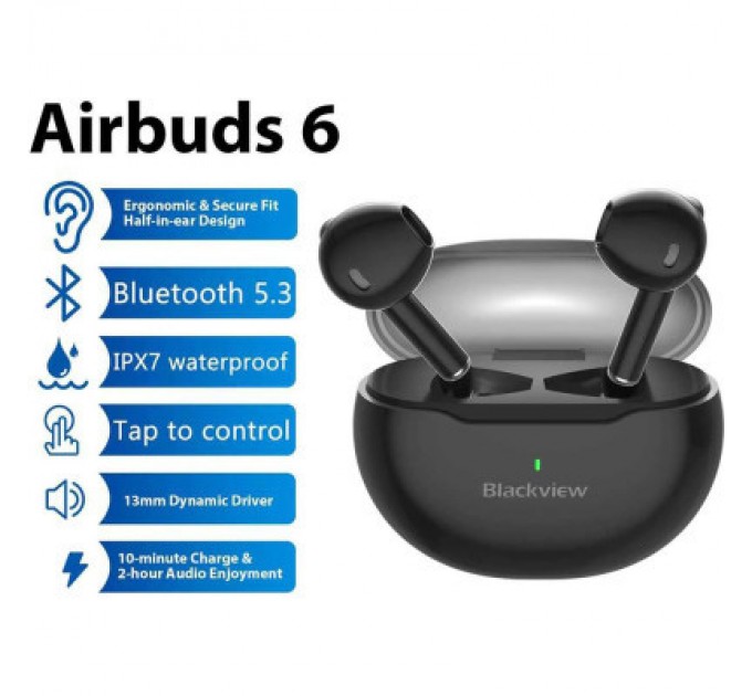Blackview Навушники Blackview AirBuds 6 Black (6931548308423)