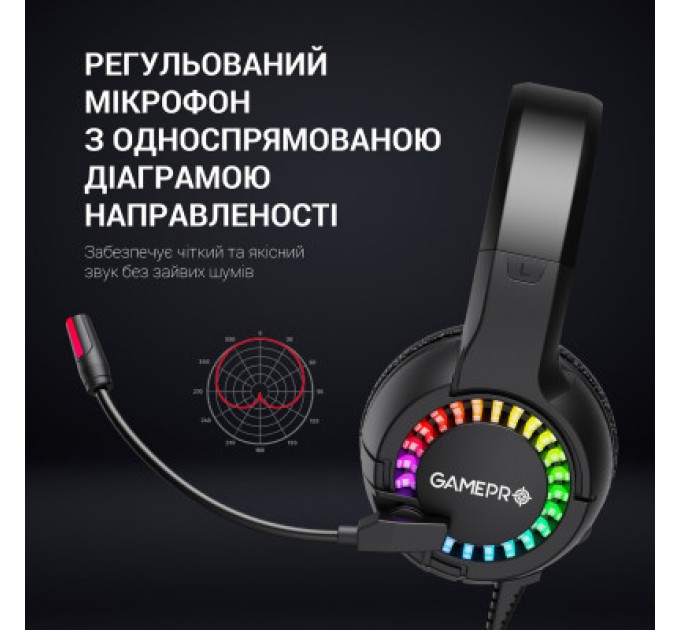 GamePro Навушники GamePro HS382 RGB Black/Red (HS382)
