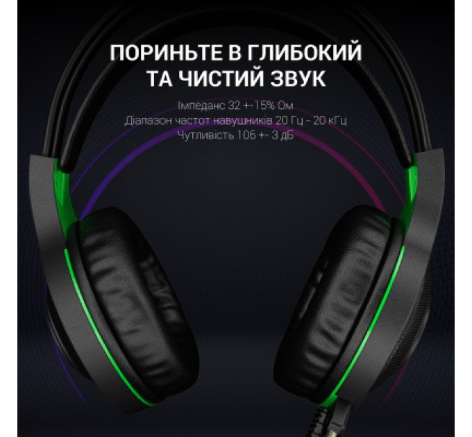 GamePro Навушники GamePro Racer HS610G Black-Green (HS610G)