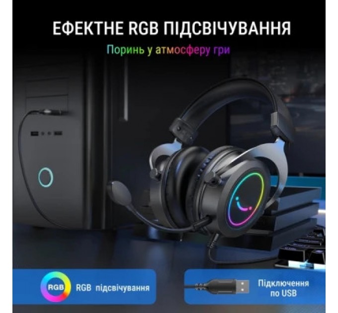 Fifine Навушники Fifine H3 RGB Black (H3)