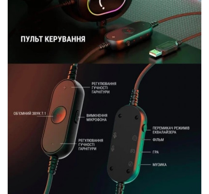Fifine Навушники Fifine H6 RGB 7.1 Black (H6)