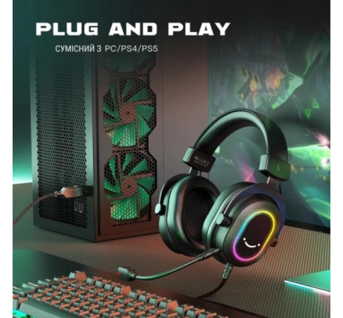 Fifine Навушники Fifine H6 RGB 7.1 Black (H6)