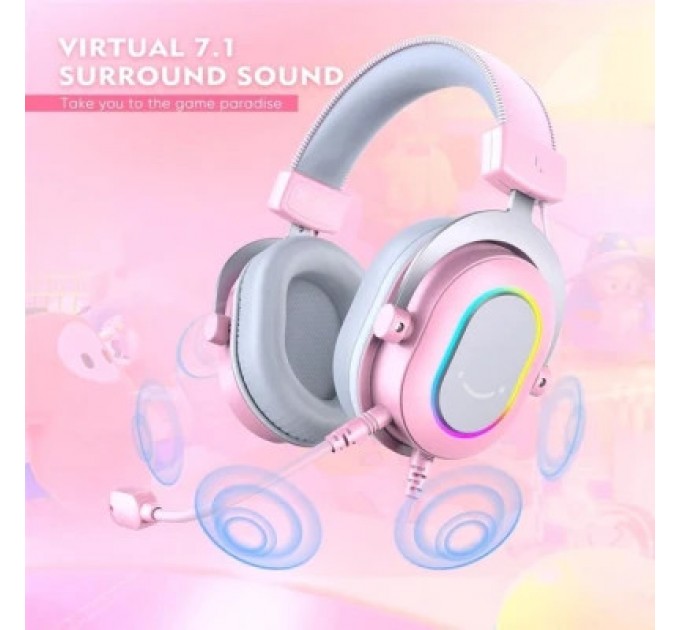 Fifine Навушники Fifine H6 RGB 7.1 Pink (H6P)