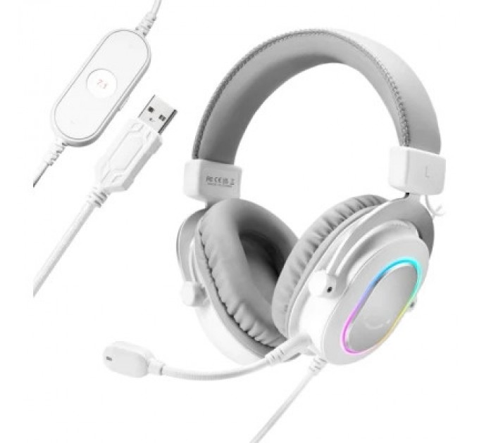 Fifine Навушники Fifine H6 RGB 7.1 White (H6W)