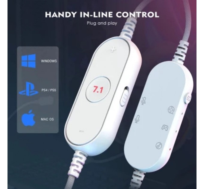 Fifine Навушники Fifine H6 RGB 7.1 White (H6W)