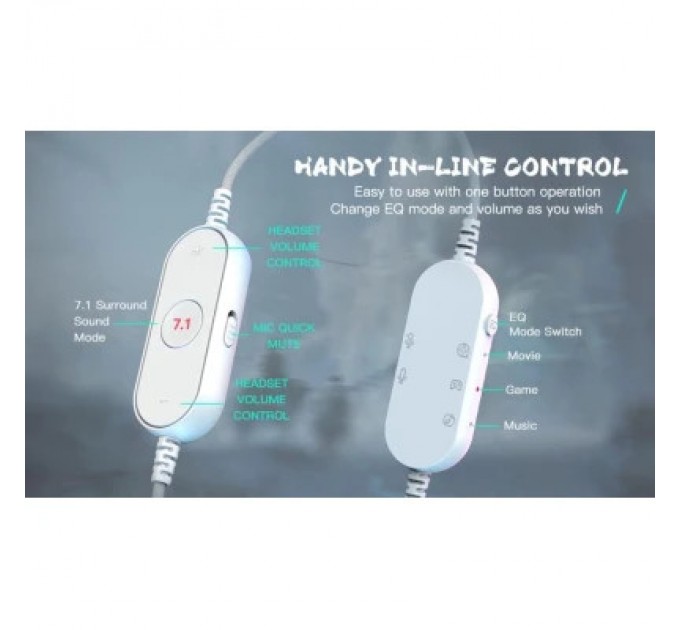 Fifine Навушники Fifine H6 RGB 7.1 White (H6W)