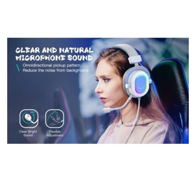 Fifine Навушники Fifine H6 RGB 7.1 White (H6W)
