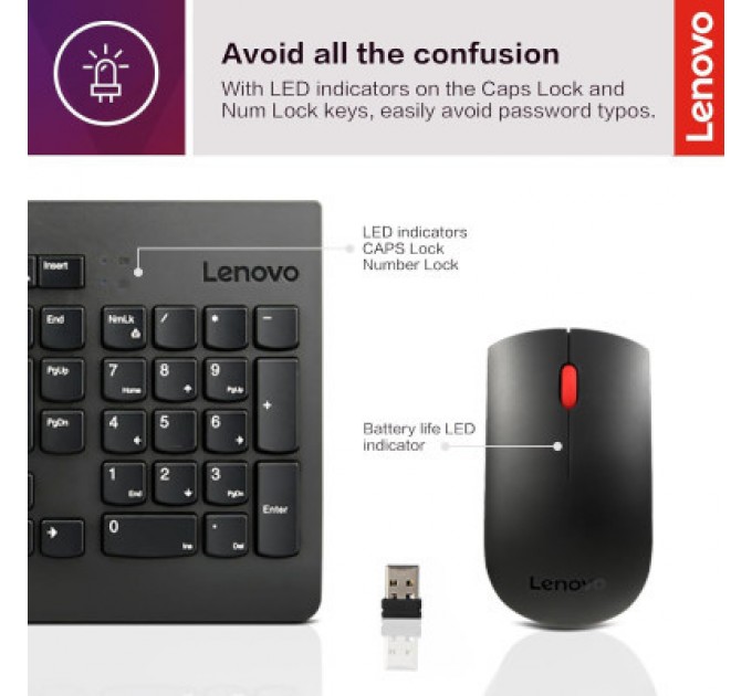 Lenovo Комплект Lenovo 510 Combo Wireless UA Black (GX31D64836)