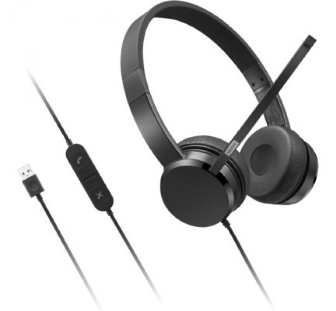 Lenovo Навушники Lenovo USB-A Wired Stereo On-Ear Black (4XD1K18260)