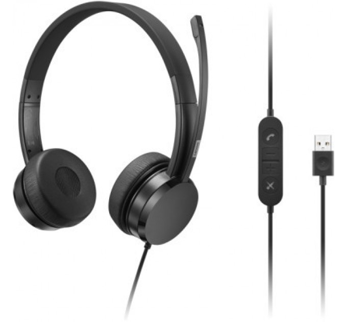 Lenovo Навушники Lenovo USB-A Wired Stereo On-Ear Black (4XD1K18260)