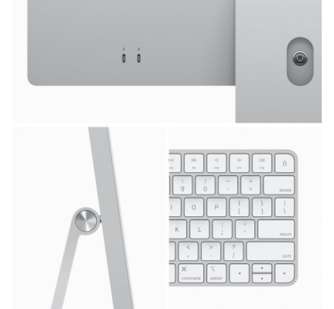 Apple Комп'ютер Apple A2874 24" iMac Retina 4.5K / Apple M3 with 8-core GPU, 256SSD, Silver (MQR93UA/A)